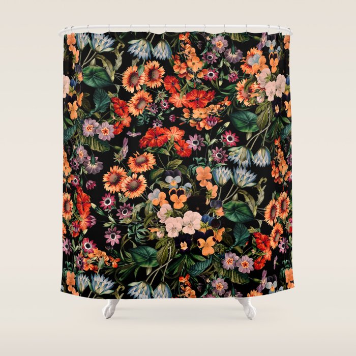 Glow in the Dark Botanicals II Shower Curtain Gallery Image 1