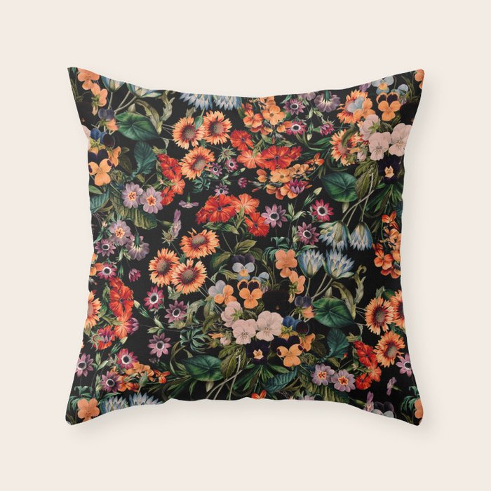 Glow in the Dark Botanicals II Throw Pillow Gallery Image 6