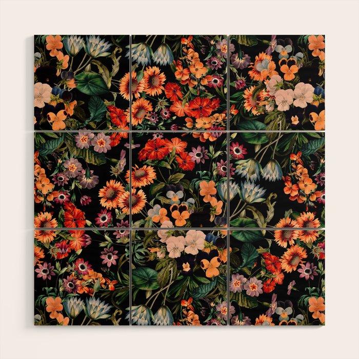 Glow in the Dark Botanicals II Wood Wall Art Gallery Image 1