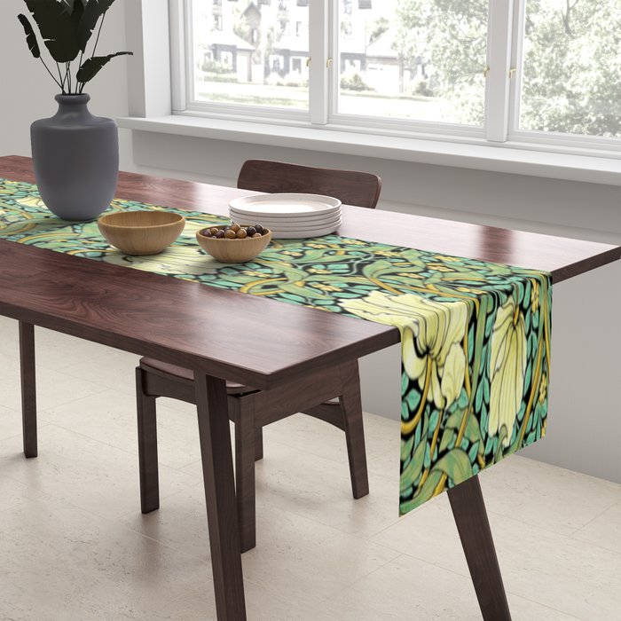William Morris Pimpernel patterns design  Table Runner Gallery Image 2
