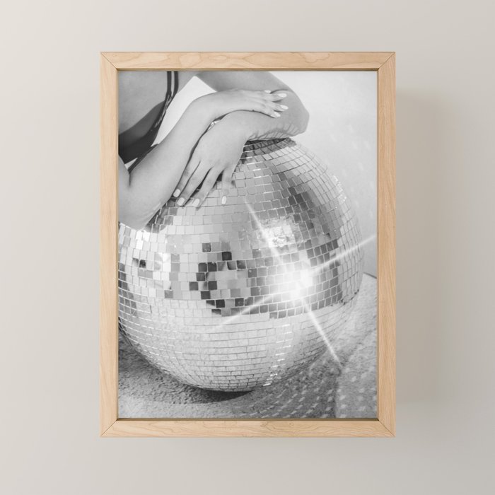 Disco Glow - Black and White Photography Mini Art Print Gallery Image 1