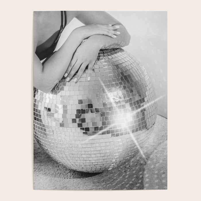 Disco Glow - Black and White Photography Poster Gallery Image 1