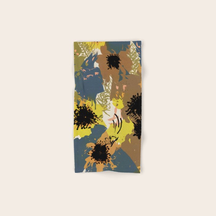 Yellow Ochre Florals Bath Towel Gallery Image 1