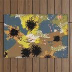 Yellow Ochre Florals Outdoor Rug Gallery Image 1