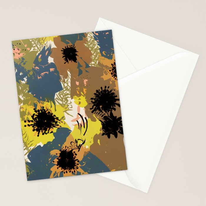 Yellow Ochre Florals Stationery Card Gallery Image 2