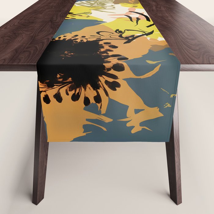 Yellow Ochre Florals Table Runner Gallery Image 1