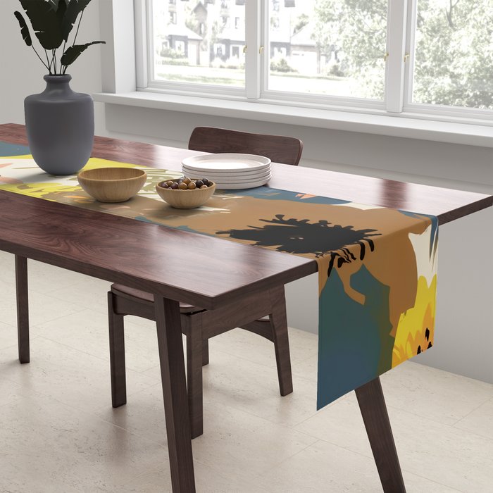 Yellow Ochre Florals Table Runner Gallery Image 2