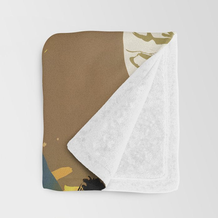 Yellow Ochre Florals Throw Blanket Gallery Image 3