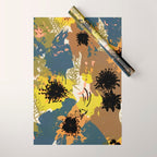 Yellow Ochre Florals Wrapping Paper Gallery Image 1