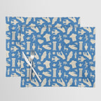 Ancient blue greek statue doodle pattern Placemat Gallery Image 1