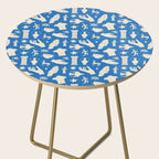 Ancient blue greek statue doodle pattern Side Table Gallery Image 2