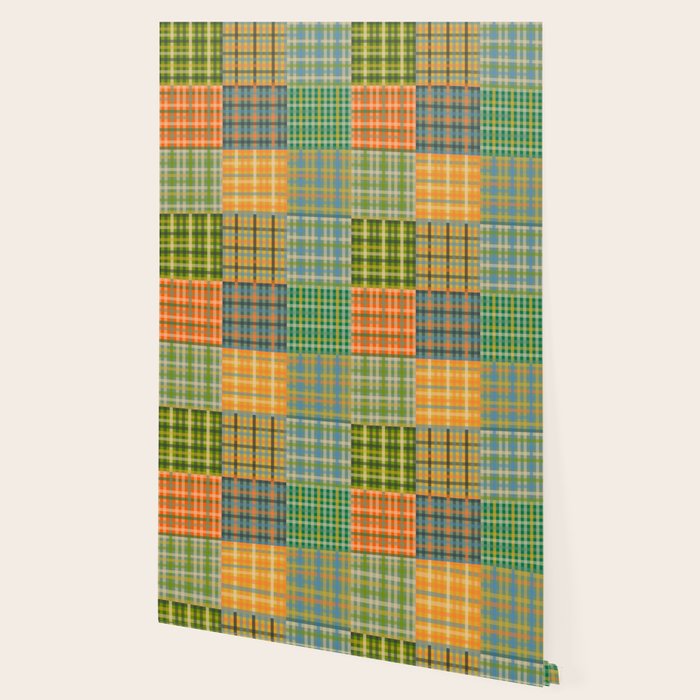 Gingham Patchwork Checkered Preppy Multicolored Plaid Pattern Wallpaper Gallery Image 2