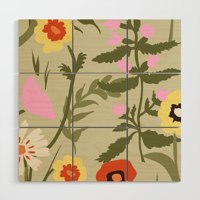 Flower Market, Prague, Abstract floral art Wood Wall Art Gallery Image 1