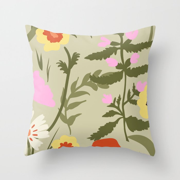 Flower Market, Prague, Abstract floral art Throw Pillow Gallery Image 6