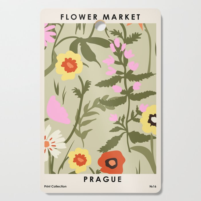 Flower Market, Prague, Abstract floral art Cutting Board Gallery Image 1