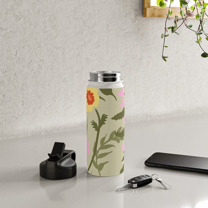 Flower Market, Prague, Abstract floral art Water Bottle Gallery Image 4