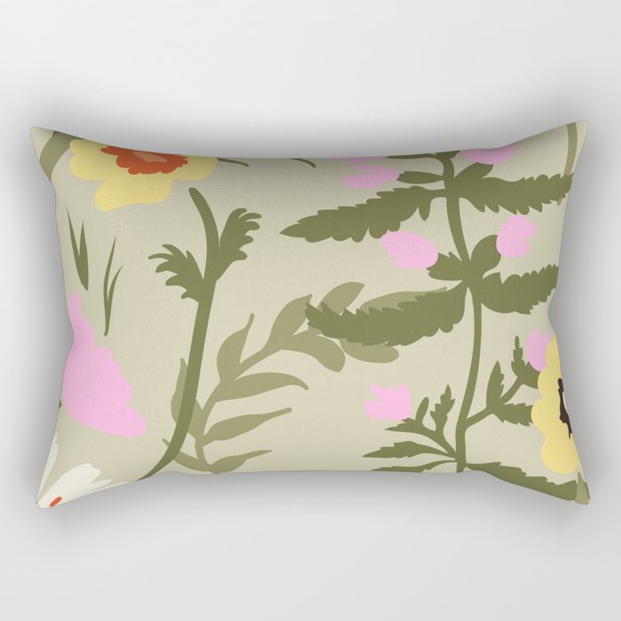 Flower Market, Prague, Abstract floral art Rectangular Pillow Gallery Image 1