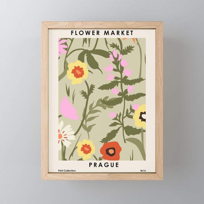 Flower Market, Prague, Abstract floral art Mini Art Print Gallery Image 1