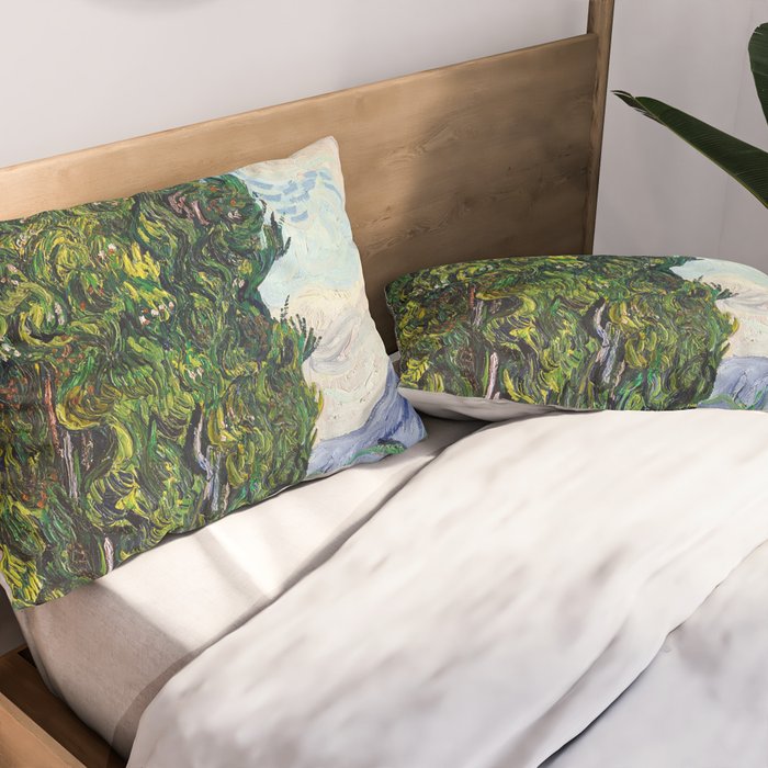 Cypresses by Vincent Van Gogh Pillow Sham Gallery Image 2