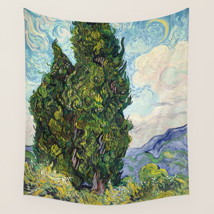 Cypresses by Vincent Van Gogh Wall Tapestry Gallery Image 4
