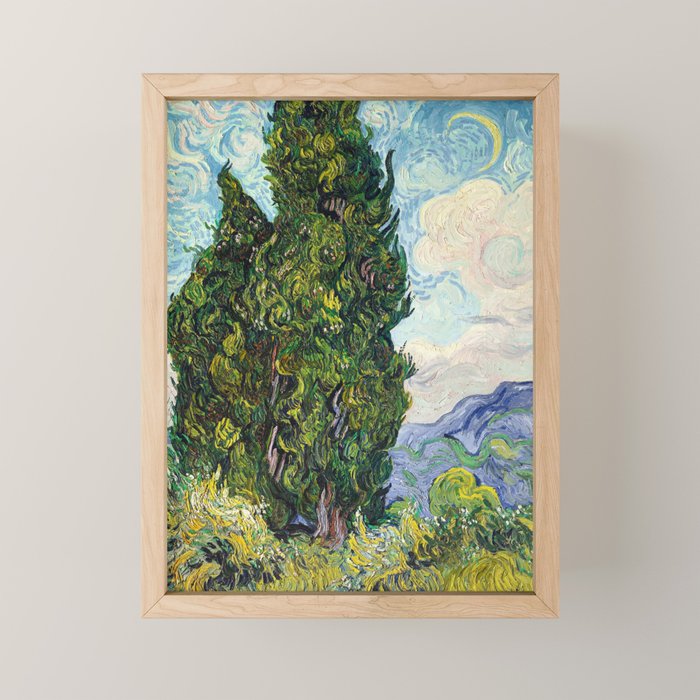 Cypresses by Vincent Van Gogh Mini Art Print Gallery Image 1