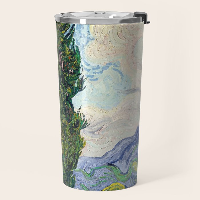 Cypresses by Vincent Van Gogh Travel Mug Gallery Image 2