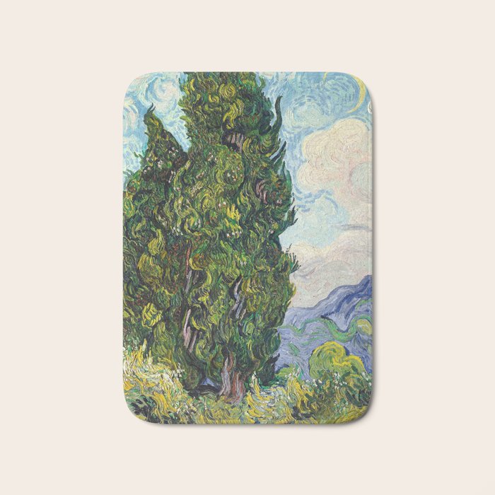Cypresses by Vincent Van Gogh Bath Mat Gallery Image 1