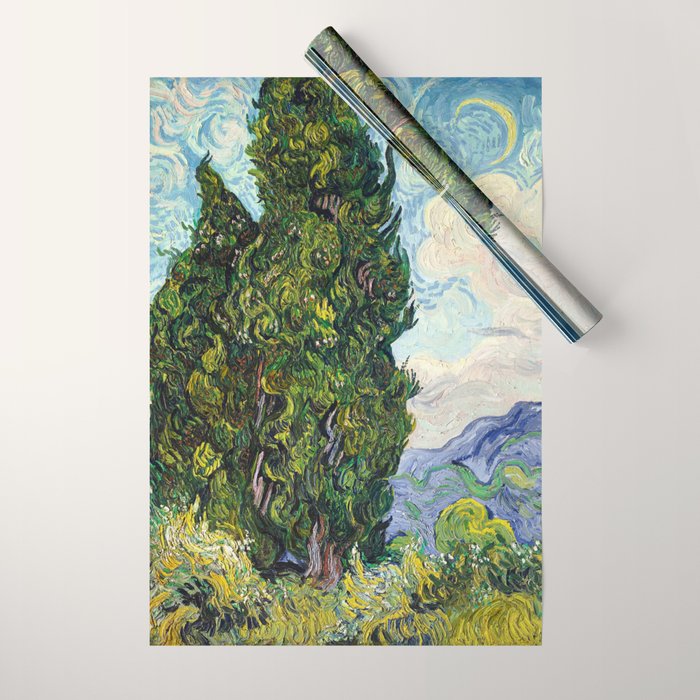 Cypresses by Vincent Van Gogh Wrapping Paper Gallery Image 1