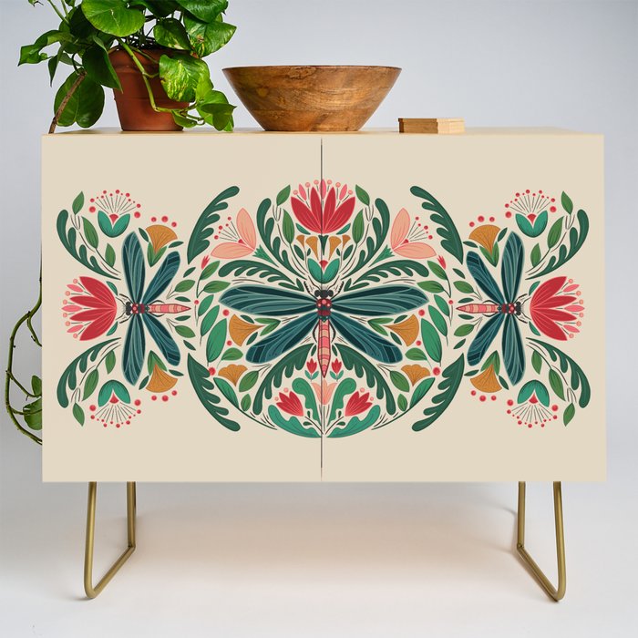 Dragonfly Folk Design Credenza Gallery Image 1