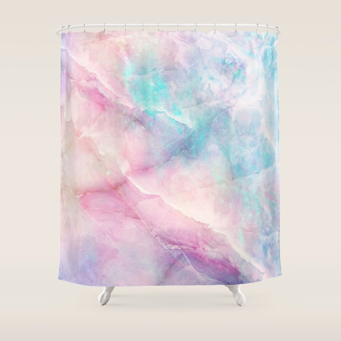 Iridescent marble Shower Curtain Gallery Image 1