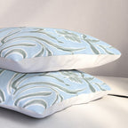 Blue and Gray Modern Florals Pillow Sham Gallery Image 3