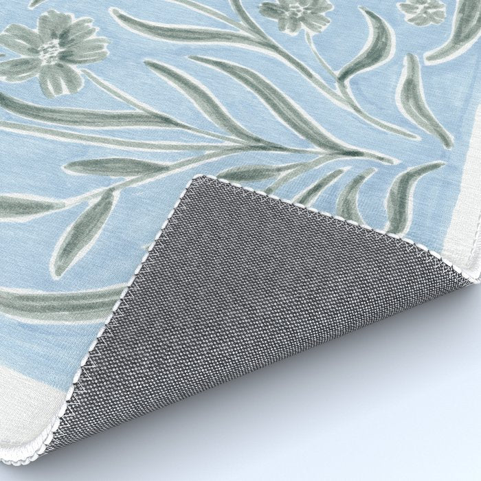 Blue and Gray Modern Florals Rug Gallery Image 4