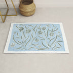 Blue and Gray Modern Florals Rug Gallery Image 1