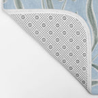 Blue and Gray Modern Florals Bath Mat Gallery Image 2