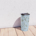 Blue and Gray Modern Florals Travel Mug Gallery Image 4