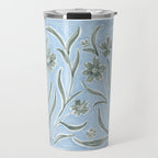 Blue and Gray Modern Florals Travel Mug Gallery Image 1