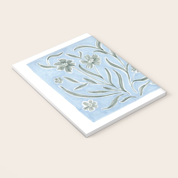 Blue and Gray Modern Florals Notebook Gallery Image 3