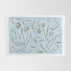 Blue and Gray Modern Florals Rug Gallery Image 2