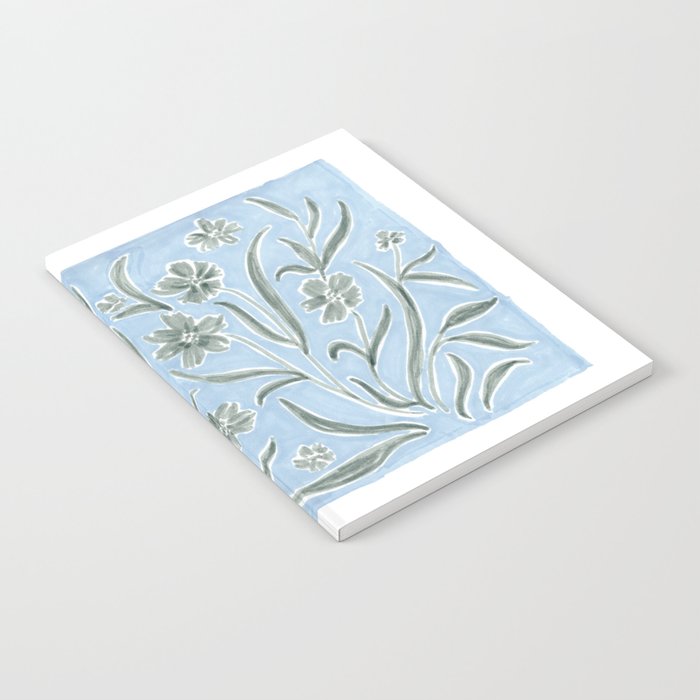 Blue and Gray Modern Florals Notebook Gallery Image 2