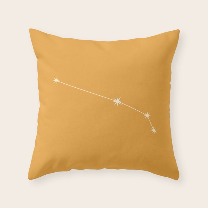 Aries Zodiac Star Constellation Line Art Peach Orange Throw Pillow Gallery Image 6