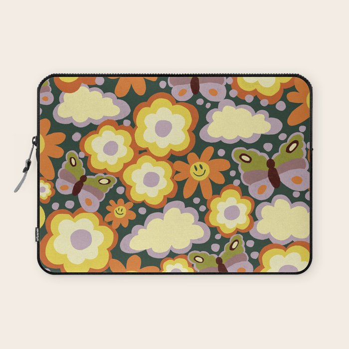 Clouds, smiles and flowers Laptop Sleeve Gallery Image 1