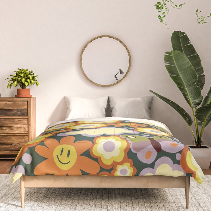 Clouds, smiles and flowers Comforter Gallery Image 3