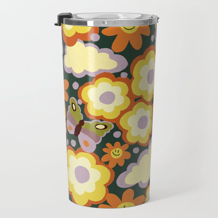 Clouds, smiles and flowers Travel Mug Gallery Image 3