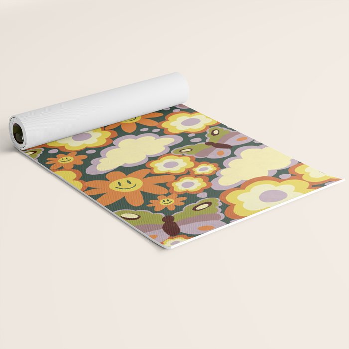 Clouds, smiles and flowers Yoga Mat Gallery Image 2