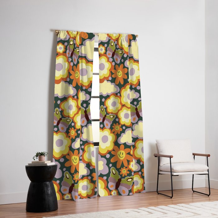 Clouds, smiles and flowers Window Curtain Gallery Image 2