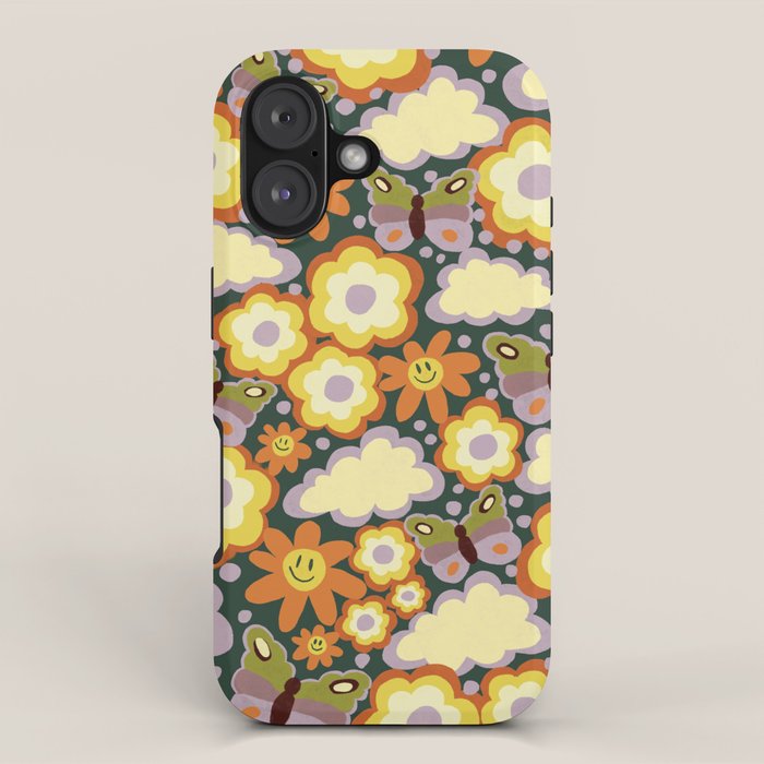 Clouds, smiles and flowers iPhone Case Gallery Image 1