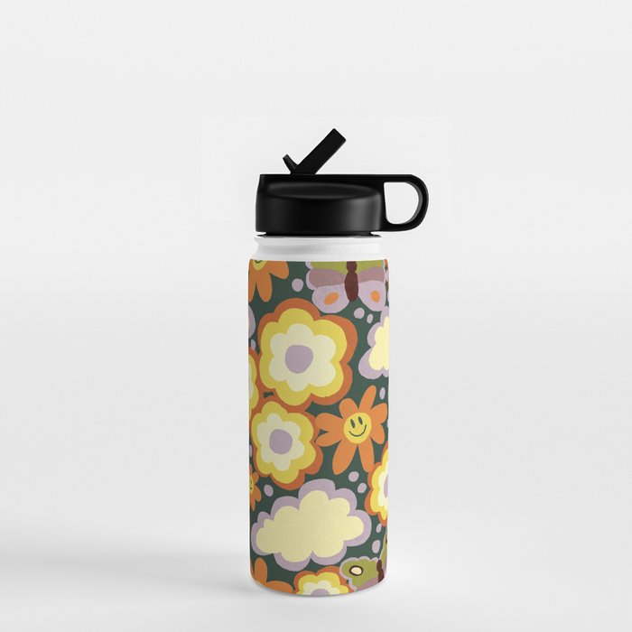 Clouds, smiles and flowers Water Bottle Gallery Image 1
