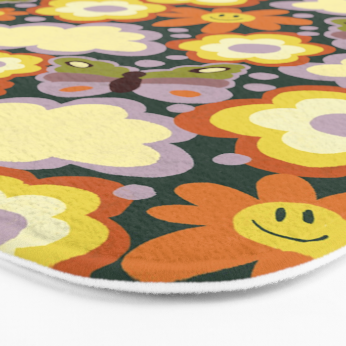 Clouds, smiles and flowers Bath Mat Gallery Image 3