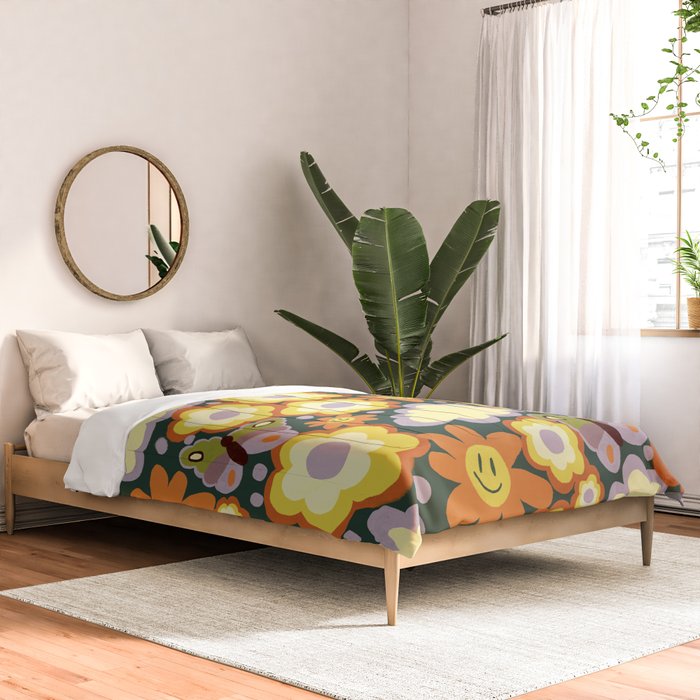 Clouds, smiles and flowers Comforter Gallery Image 2