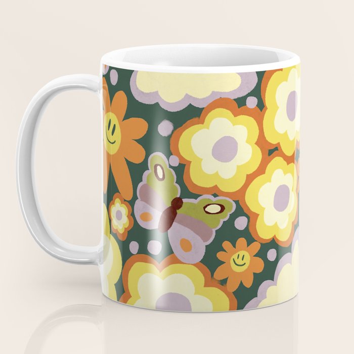 Clouds, smiles and flowers Coffee Mug Gallery Image 3
